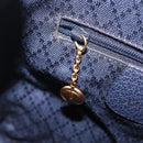 GUCCI Bamboo Backpack Suede Navy Gold 003 1998 0030 Auth 206490-23