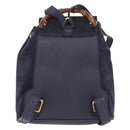 GUCCI Bamboo Backpack Suede Navy Gold 003 1998 0030 Auth 206490-3
