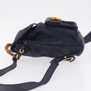 GUCCI Bamboo Backpack Suede Navy Gold 003 1998 0030 Auth 206490-5