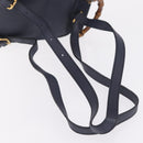 GUCCI Bamboo Backpack Suede Navy Gold 003 1998 0030 Auth 206490-9