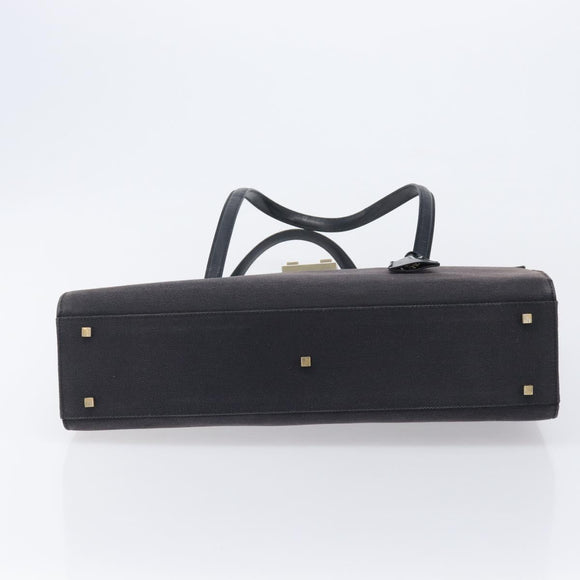 GUCCI Hand Bag Canvas Black Gold 001 4218 Auth 206491