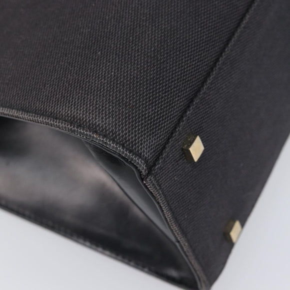GUCCI Hand Bag Canvas Black Gold 001 4218 Auth 206491
