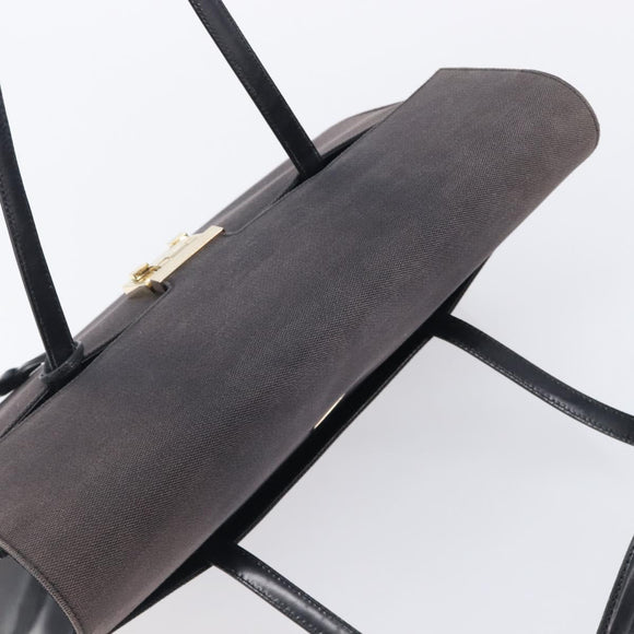 GUCCI Hand Bag Canvas Black Gold 001 4218 Auth 206491