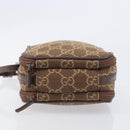 GUCCI GG Canvas Pouch Brown Silver Auth 206495-10