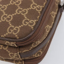 GUCCI GG Canvas Pouch Brown Silver Auth 206495-11