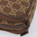 GUCCI GG Canvas Pouch Brown Silver Auth 206495-12