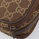 GUCCI GG Canvas Pouch Brown Silver Auth 206495-13