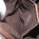 GUCCI GG Canvas Pouch Brown Silver Auth 206495-21
