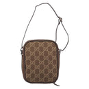GUCCI GG Canvas Pouch Brown Silver Auth 206495-3