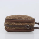 GUCCI GG Canvas Pouch Brown Silver Auth 206495-4