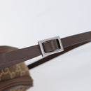 GUCCI GG Canvas Pouch Brown Silver Auth 206495-9