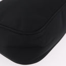 PRADA Hand Pouch Nylon Black Silver Auth 206497A-10