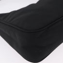 PRADA Hand Pouch Nylon Black Silver Auth 206497A-12