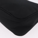 PRADA Hand Pouch Nylon Black Silver Auth 206497A-13