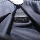 PRADA Hand Pouch Nylon Black Silver Auth 206497A-16