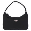 PRADA Hand Pouch Nylon Black Silver Auth 206497A-2