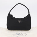PRADA Hand Pouch Nylon Black Silver Auth 206497A-22