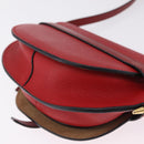 LOEWE Mini Gate Bag Shoulder Bag Leather Red Gold Auth 206501A-13