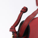 LOEWE Mini Gate Bag Shoulder Bag Leather Red Gold Auth 206501A-14