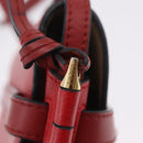 LOEWE Mini Gate Bag Shoulder Bag Leather Red Gold Auth 206501A-15