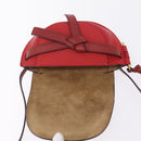 LOEWE Mini Gate Bag Shoulder Bag Leather Red Gold Auth 206501A-17