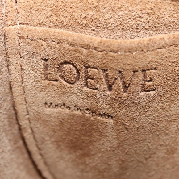 LOEWE Mini Gate Bag Shoulder Bag Leather Red Gold Auth 206501A