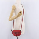 LOEWE Mini Gate Bag Shoulder Bag Leather Red Gold Auth 206501A-24