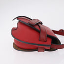 LOEWE Mini Gate Bag Shoulder Bag Leather Red Gold Auth 206501A-4