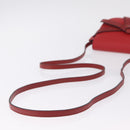LOEWE Mini Gate Bag Shoulder Bag Leather Red Gold Auth 206501A-7