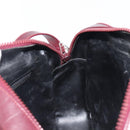 CELINE Macadam Canvas Shoulder Bag Suede Bordeaux Gold Auth 206502-20