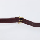 CELINE Macadam Canvas Shoulder Bag Suede Bordeaux Gold Auth 206502-9