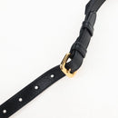 PRADA Hand Bag Leather 2way Black Gold Auth 206508M-16