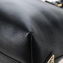 PRADA Hand Bag Leather 2way Black Gold Auth 206508M-21