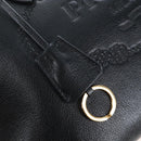 PRADA Hand Bag Leather 2way Black Gold Auth 206508M-9