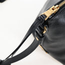PRADA Hand Bag Leather 2way Black Gold Auth 206508M-23