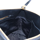 PRADA Hand Bag Leather 2way Black Gold Auth 206508M-25
