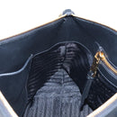 PRADA Hand Bag Leather 2way Black Gold Auth 206508M-26