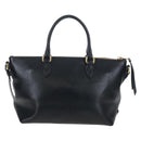 PRADA Hand Bag Leather 2way Black Gold Auth 206508M-2