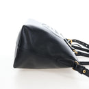 PRADA Hand Bag Leather 2way Black Gold Auth 206508M-4