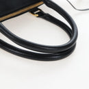 PRADA Hand Bag Leather 2way Black Gold Auth 206508M-7