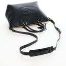 PRADA Hand Bag Leather 2way Black Gold Auth 206508M-8