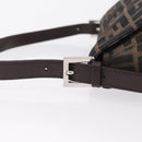 FENDI Zucca Canvas Mamma Baguette Shoulder Bag Brown Black Auth 206512A-9