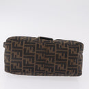 FENDI Zucca Canvas Mamma Baguette Shoulder Bag Brown Black Auth 206512A-5