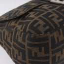 FENDI Zucca Canvas Mamma Baguette Shoulder Bag Brown Black Auth 206512A-12