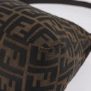 FENDI Zucca Canvas Mamma Baguette Shoulder Bag Brown Black Auth 206512A-15