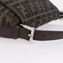 FENDI Zucca Canvas Mamma Baguette Shoulder Bag Brown Black Auth 206512A-8