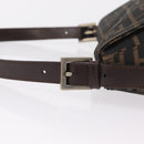 FENDI Zucca Canvas Mamma Baguette Shoulder Bag Brown Black Auth 206517M-15