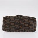 FENDI Zucca Canvas Mamma Baguette Shoulder Bag Brown Black Auth 206517M-5