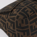 FENDI Zucca Canvas Mamma Baguette Shoulder Bag Brown Black Auth 206517M-16