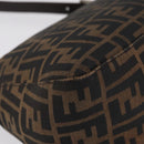 FENDI Zucca Canvas Mamma Baguette Shoulder Bag Brown Black Auth 206517M-18